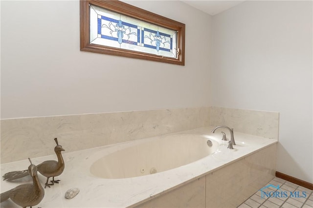 5303 Spring Crk, Sylvania, OH 43560 - bathroom with a tub with jets and tile patterned floors