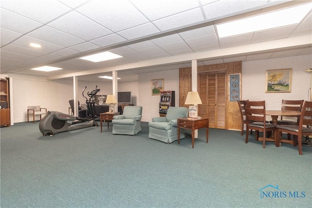5303 Spring Crk, Sylvania, OH 43560 - living area with carpet flooring and a paneled ceiling
