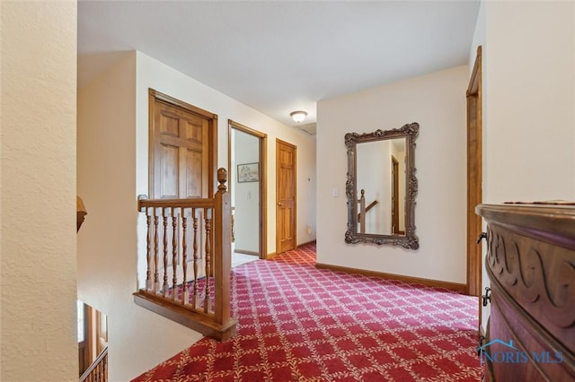 706 Grandview Ct, Elmore, OH 43416 - hall featuring carpet and an upstairs landing