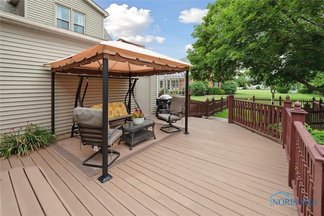 706 Grandview Ct, Elmore, OH 43416 - wooden terrace with a gazebo