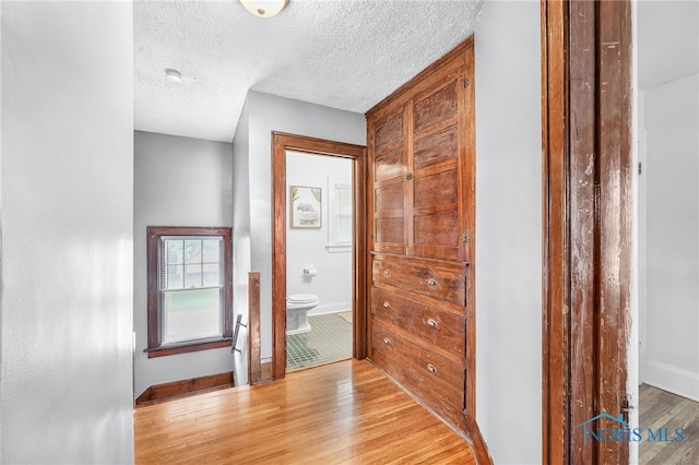 3162 Glanzman Rd, Toledo, OH 43614 - hall with light wood-style floors and a textured ceiling