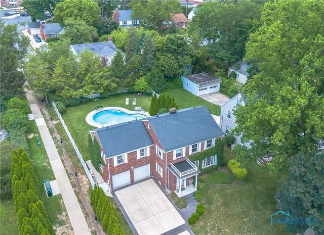 2403 Hempstead Rd, Ottawa Hills, OH 43606 - view from above of property featuring a pool and a tree filled landscape