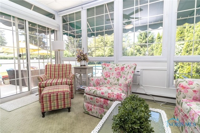 2403 Hempstead Rd, Ottawa Hills, OH 43606 - sunroom with carpet, baseboard heating, and healthy amount of natural light