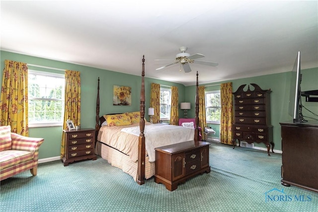 2403 Hempstead Rd, Ottawa Hills, OH 43606 - carpeted bedroom featuring baseboards and a ceiling fan