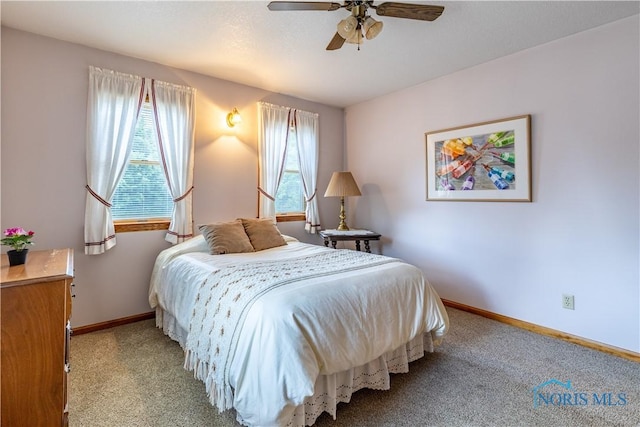 312 W Dudley St, Maumee, OH 43537 - bedroom featuring light carpet and ceiling fan