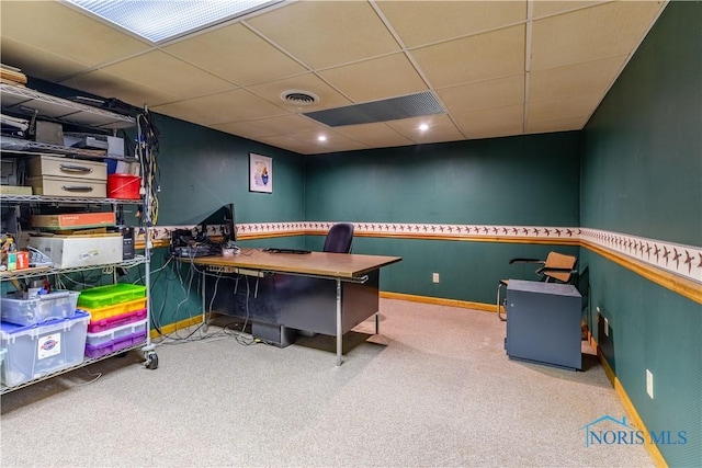 312 W Dudley St, Maumee, OH 43537 - office area with a paneled ceiling and carpet
