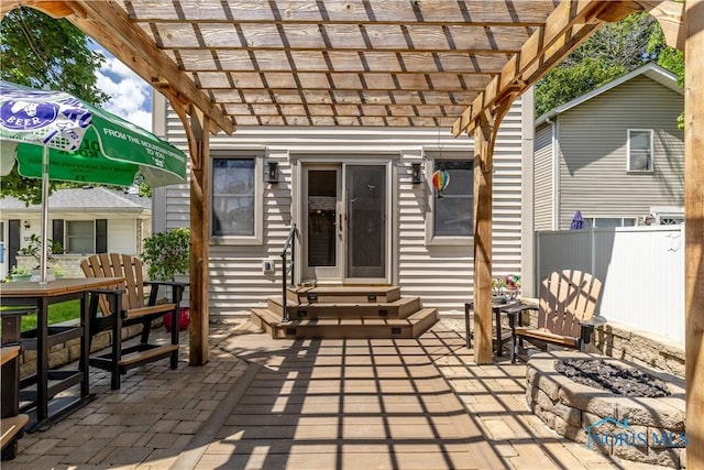312 W Dudley St, Maumee, OH 43537 - view of patio featuring entry steps and a pergola