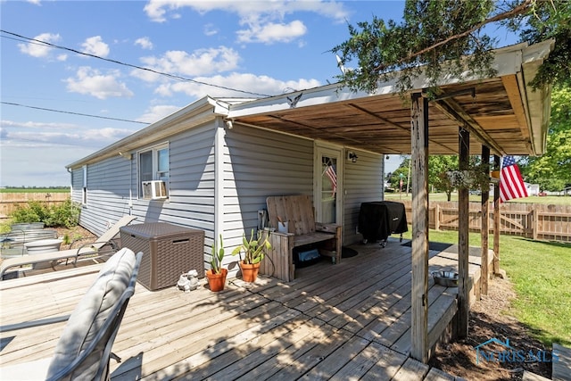18735 Wall St, Tontogany, OH 43565 - wooden deck with a grill and cooling unit