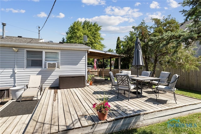 18735 Wall St, Tontogany, OH 43565 - wooden deck with outdoor dining area