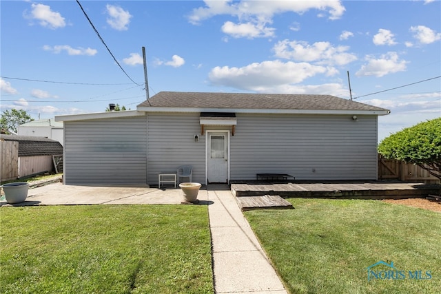 18735 Wall St, Tontogany, OH 43565 - back of house with a deck, a patio area, and a shingled roof
