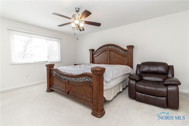 6842 Shieldwood Rd, Toledo, OH 43617 - bedroom featuring light carpet and ceiling fan