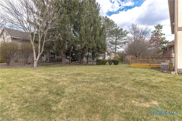 6842 Shieldwood Rd, Toledo, OH 43617 - view of grassy yard with a wooden deck