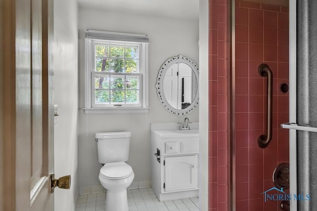 5941 Indian Trl, Sylvania, OH 43560 - bathroom featuring vanity, tile patterned flooring, and tiled shower