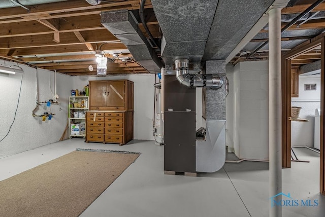 5941 Indian Trl, Sylvania, OH 43560 - unfinished basement featuring heating unit and gas water heater