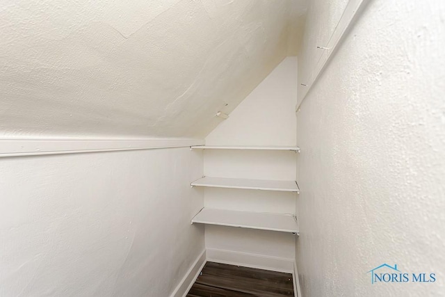 708 Spencer St, Toledo, OH 43609 - spacious closet featuring wood finished floors and vaulted ceiling