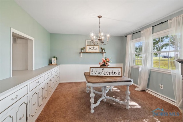 12982 State Route 34, Bryan, OH 43506 - dining space with light carpet and a chandelier