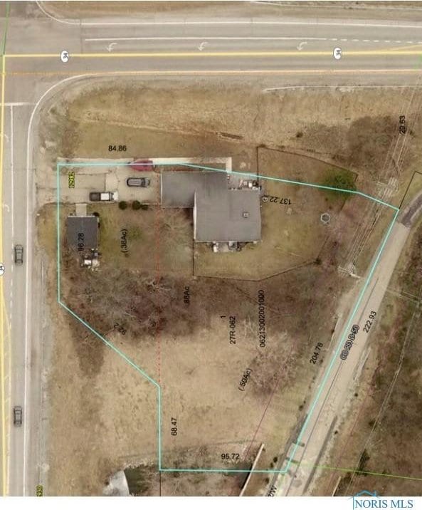 12982 State Route 34, Bryan, OH 43506 - aerial map of property and surrounding area featuring property parcel outlined
