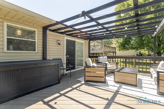 5157 Brinthaven Dr, Sylvania, OH 43560 - deck with a pergola and an outdoor living space