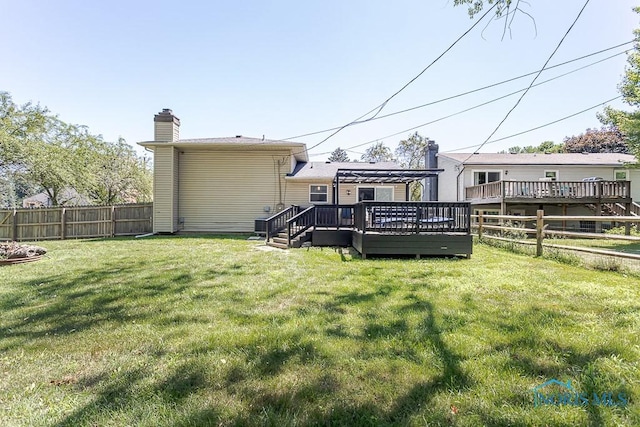 5157 Brinthaven Dr, Sylvania, OH 43560 - fenced backyard with a wooden deck