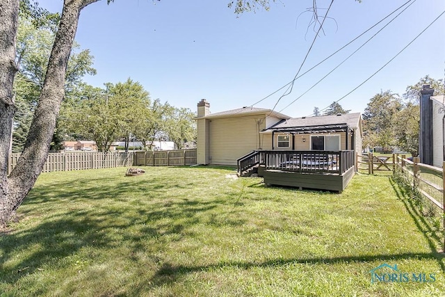 5157 Brinthaven Dr, Sylvania, OH 43560 - fenced backyard featuring a deck