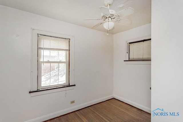 2529 Greenbriar Rd, Toledo, OH 43607 - spare room with wood finished floors and a ceiling fan