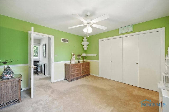 4567 Torquay Ave, Toledo, OH 43615 - bedroom with carpet flooring, a closet, a ceiling fan, and a desk