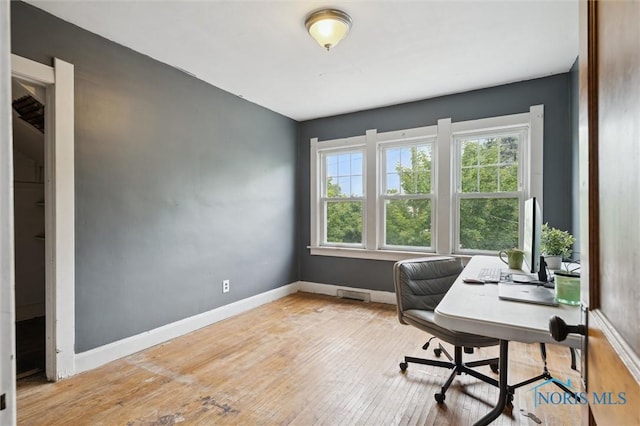 1285 Glenview Rd, Toledo, OH 43614 - office area with baseboards and hardwood / wood-style floors