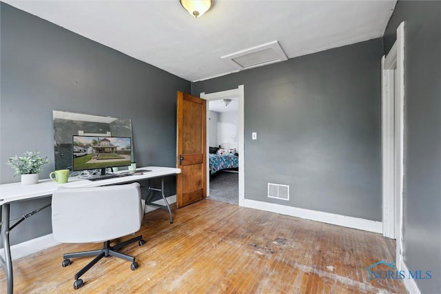 1285 Glenview Rd, Toledo, OH 43614 - office area with attic access and hardwood / wood-style flooring
