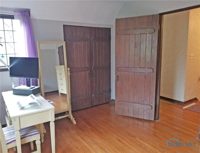 3704 Brookside Rd, Ottawa Hills, OH 43606 - home office featuring wood finished floors and lofted ceiling