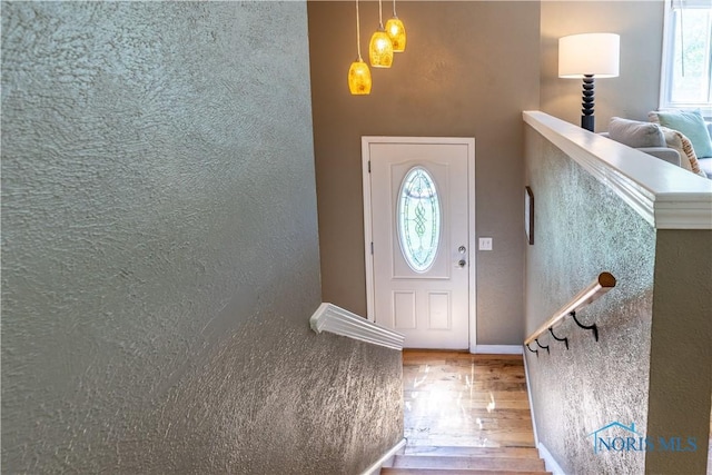 6768 Denbridge Dr, Sylvania, OH 43560 - foyer entrance featuring wood finished floors and plenty of natural light