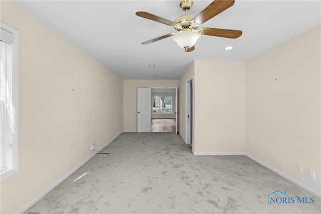 2310 Goddard Rd, Toledo, OH 43606 - spare room featuring carpet, a ceiling fan, and recessed lighting
