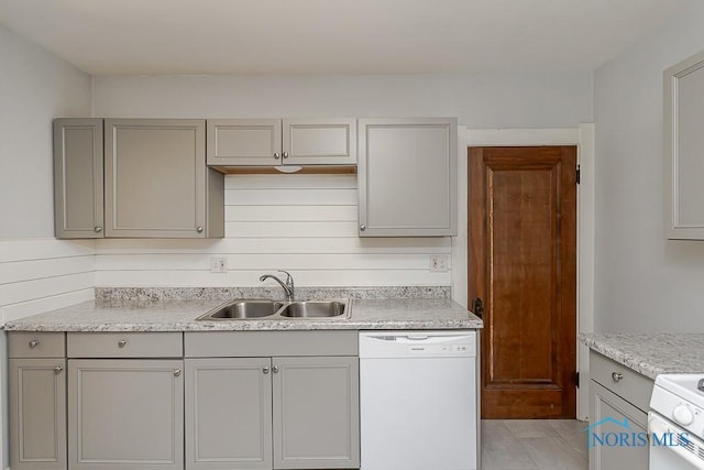 4334 Commonwealth Ave, Toledo, OH 43612 - kitchen with dishwasher, gray cabinets, and range
