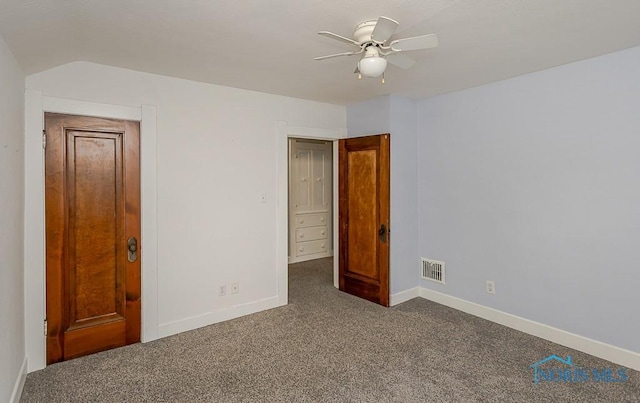 4334 Commonwealth Ave, Toledo, OH 43612 - unfurnished bedroom with carpet, a ceiling fan, and vaulted ceiling