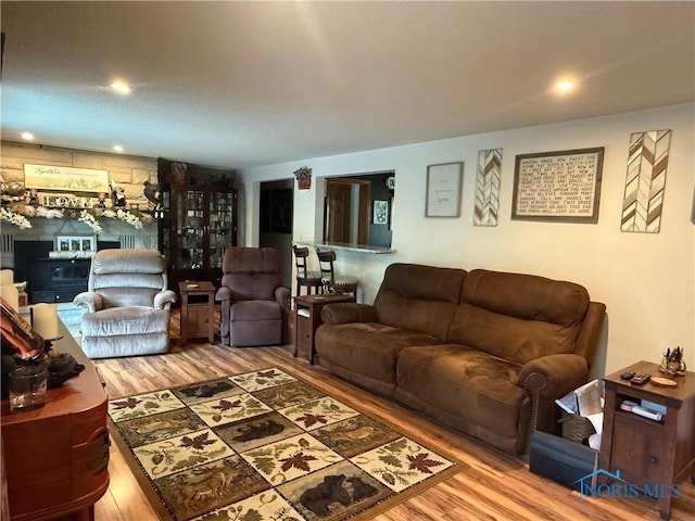 26654 Elliott Rd, Defiance, OH 43512 - living room featuring wood finished floors and recessed lighting