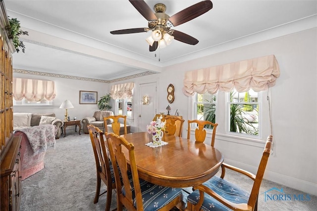 4526 Commonwealth Ave, Toledo, OH 43612 - dining space featuring carpet flooring and a ceiling fan