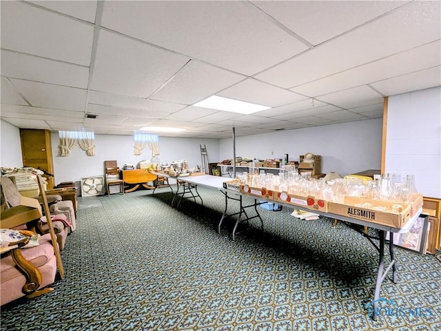 309 Buckeye St, Archbold, OH 43502 - misc room featuring a paneled ceiling and carpet flooring