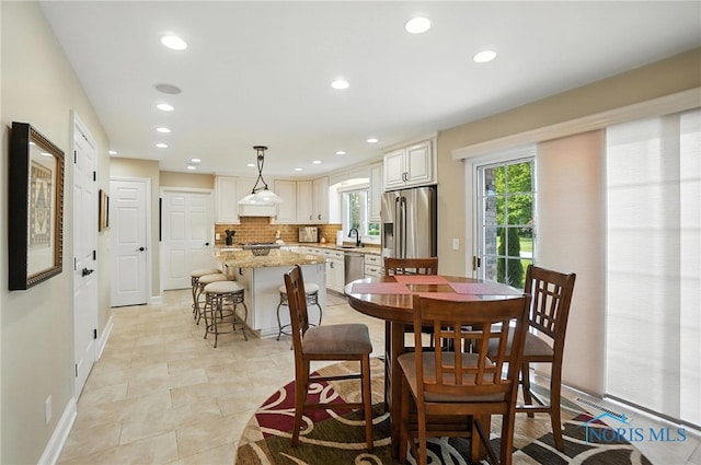 5576 N Citation Rd, Ottawa Hills, OH 43615 - dining area featuring baseboards and recessed lighting