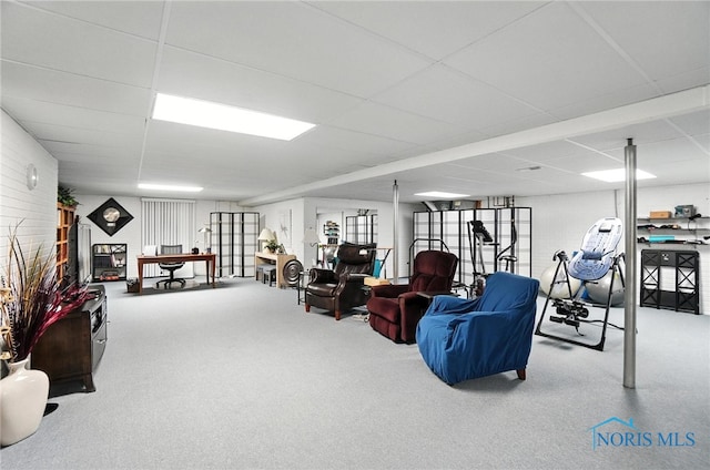 5576 N Citation Rd, Ottawa Hills, OH 43615 - living room with carpet and a paneled ceiling