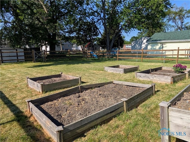 208 E Union St, Walbridge, OH 43465 - fenced backyard with a vegetable garden