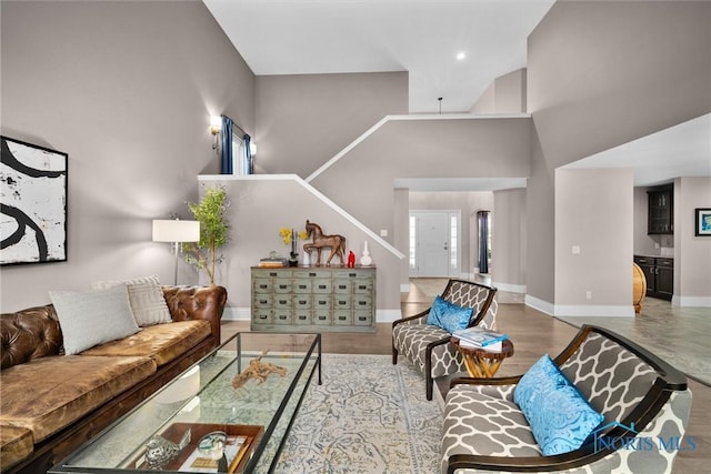 9258 Nate Ct, Sylvania, OH 43560 - living room with stairs and a towering ceiling