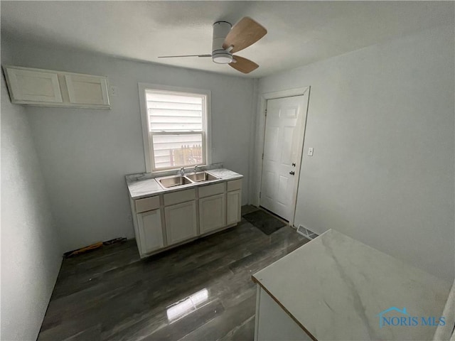 1221 E Broadway St, Toledo, OH 43605 - bathroom featuring ceiling fan, wood finished floors, and vanity