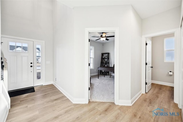 2700 Cross Ridge Way, Perrysburg, OH 43551 - foyer entrance with light wood-style flooring and a ceiling fan