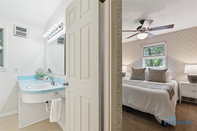 1673 Watova Rd, Toledo, OH 43614 - bedroom featuring wallpapered walls and a ceiling fan