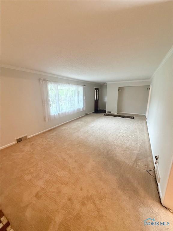 125 E Yates Ave, Findlay, OH 45840 - empty room with ornamental molding and light carpet