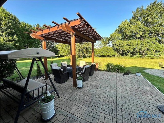 210 Duck Pond Rd, Upper Sandusky, OH 43351 - view of patio / terrace with a pergola and an outdoor hangout area