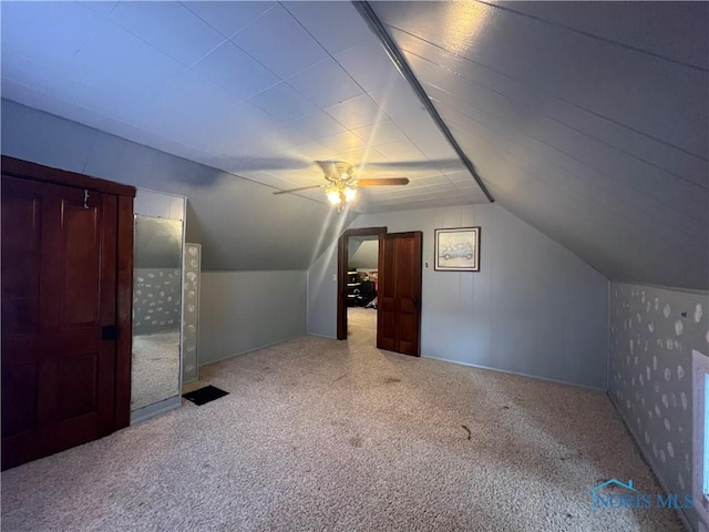 8872 Rd 87, Paulding, OH 45879 - bonus room featuring carpet, vaulted ceiling, and ceiling fan