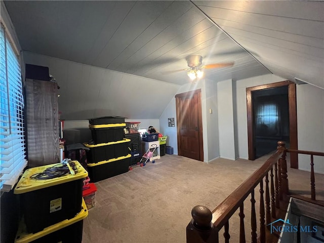 8872 Rd 87, Paulding, OH 45879 - bonus room featuring carpet floors, lofted ceiling, and a ceiling fan