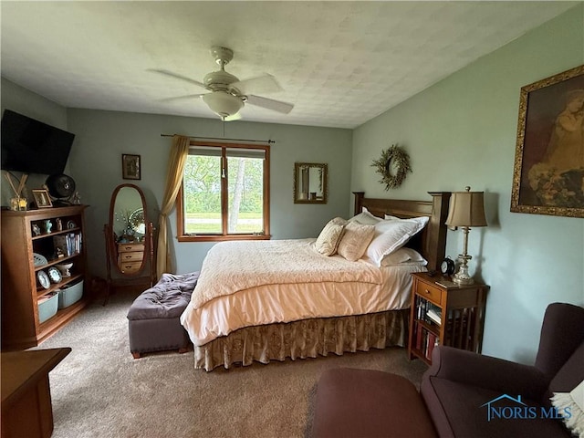 19445 Powers Rd, Defiance, OH 43512 - bedroom with carpet and a ceiling fan