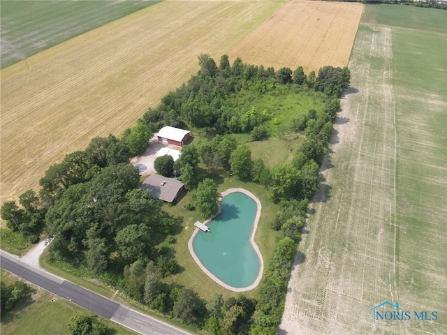 19445 Powers Rd, Defiance, OH 43512 - aerial overview of property's location with a pool and rural landscape