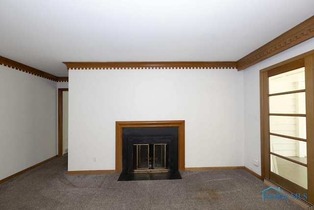 4906 Pine Ridge Rd, Toledo, OH 43615 - detailed view of carpet flooring and a fireplace with flush hearth